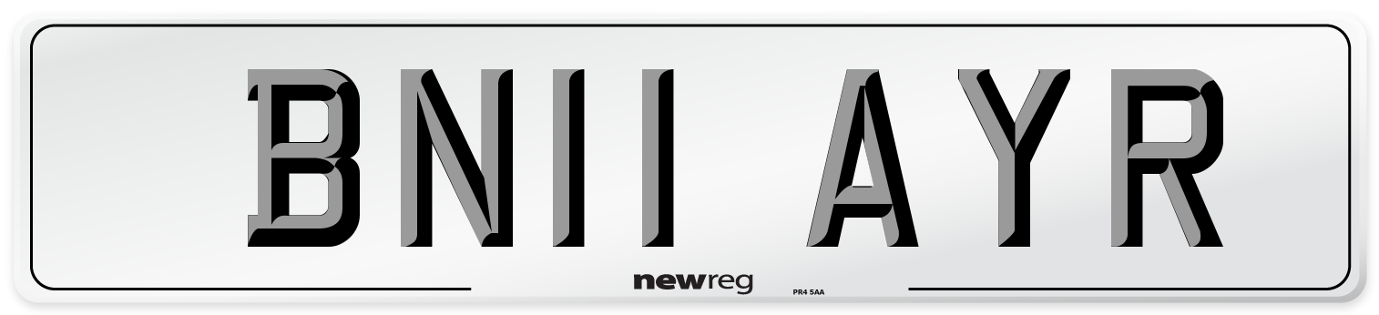BN11 AYR Number Plate from New Reg